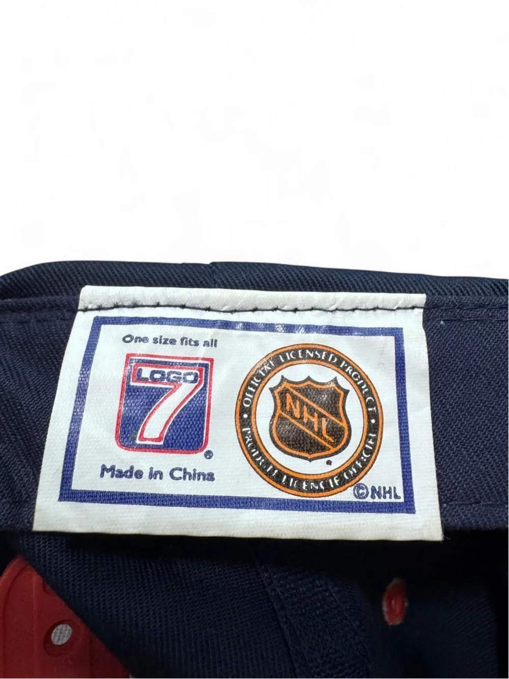 Vintage 90s Logo 7 NHL New York islanders SnapBack hat embroidered blue orange